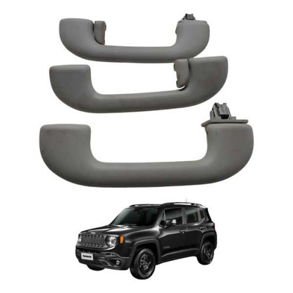 Kit Alça Apoio Teto Pqp Jeep Renegade 2018 Original