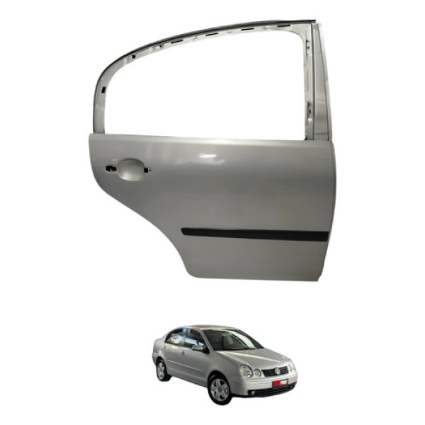 Porta Traseira Direita Polo 2004 2005 Traseira Direita Prateado