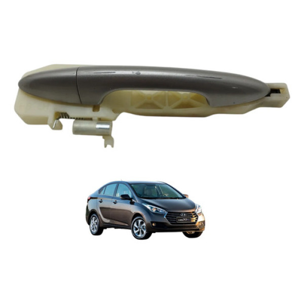 Maçaneta Traseira Esquerda Hb20 2017 2018 Prateado Traseira