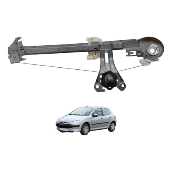 Máquina Vidro Manual Traseira Direita Peugeot 206 2008