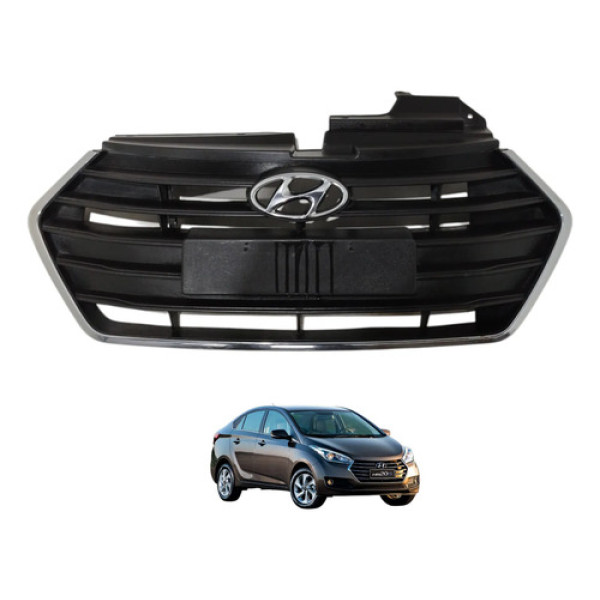 Grade Frontal Parachoque Hb20 2017 2018 Preto Fosco