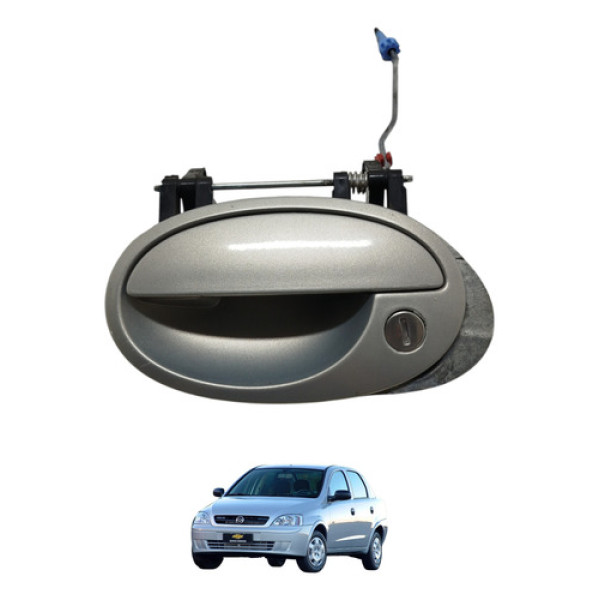 Maçaneta Dianteira Esquerda Corsa 2004 2005 Prateado