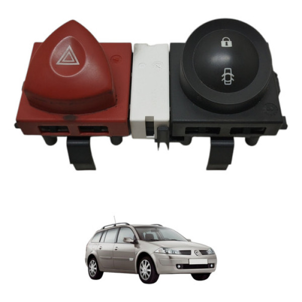 Botão Pisca Alerta Trava Porta Megane 2008 2009