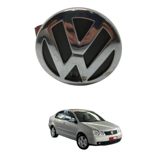 Emblema Miolo Fechadura Tampa Traseira Polo 2004 2005 Preto