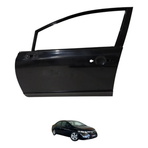 Porta Dianteira Esquer Da Civic 2008 2009 Dianteira Esquerda Preto
