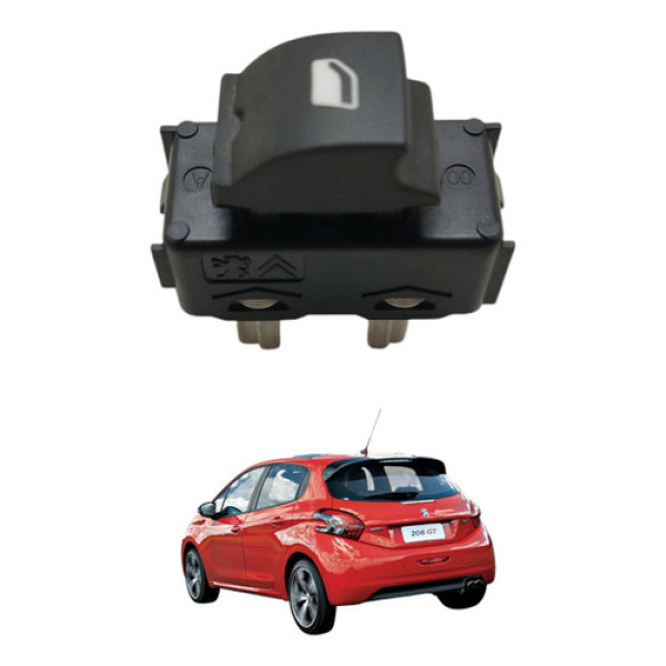 Botão Vidro Elétrico Traseiro Esquerdo Peugeot 208 2014