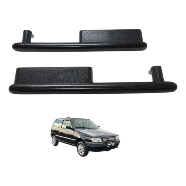 Par Puxador Porta Uno Fiorino 2010 2011 2012 Preto