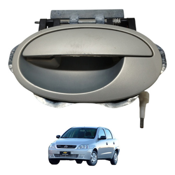 Maçaneta Externa Traseira Esquerda Corsa 2004 2005 Prateado Traseira