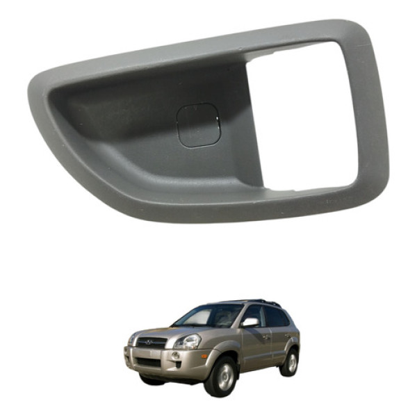 Moldura Maçaneta Interna Dianteira Direita Tucson 2009 2010 Cinza Dianteira
