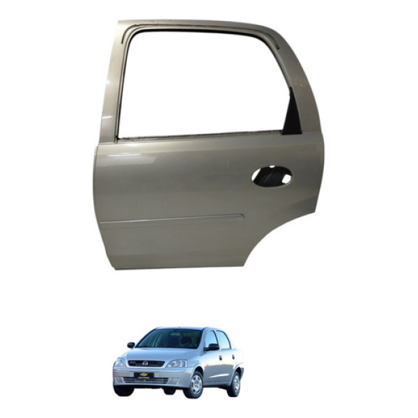 Porta Traseira Esquerda Corsa Sedan 2004 2005 Traseira Esquerdo Prateado