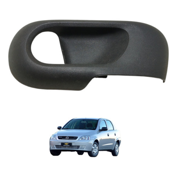 Moldura Maçaneta Traseira Esquerda Corsa 2004 2005 Preto Traseira