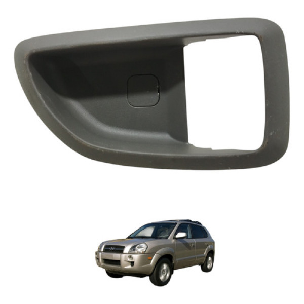 Moldura Maçaneta Interna Traseira Direita Tucson 2010 Cinza-escuro Traseira