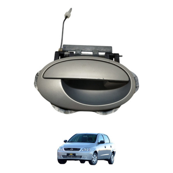 Maçaneta Externa Traseira Direita Corsa 2004 2005 Prateado Dianteira